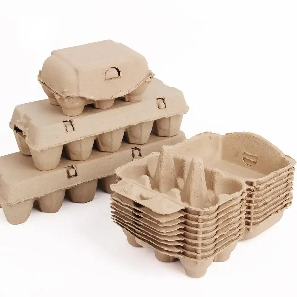 Paper Pulp Fiber chicken Egg Tray Holder Bulk Holds 6/10/12 Count Eggs Family Farm Market Travel Egg Storage Containers