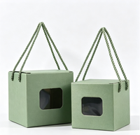 Boîte cadeau carrée avec poignée en corde torsadée, boîte d'emballage portable en papier kraft pour pot de miel, petits cadeaux