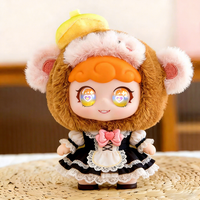 Nouvelle Tendance : Peluche AI Chat Tabby Mignon avec Salopette en Jean, Interactif Vocal, Yeux Lumineux, Cadeau de Collection pour Enfants