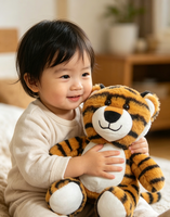 Niedliches Tiger-Plüschtier 20*15cm Weiches Flauschiges Tierpüppchen mit Weißem Bauch für Kinder Geburtstagsgeschenk Heimdekoration