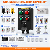 Caja de Control con Botón Pulsador a Prueba de Explosiones IP65 OEM, 220V 380V, Selector Remoto y Local para Control de Bomba, Ventilador y Motor
