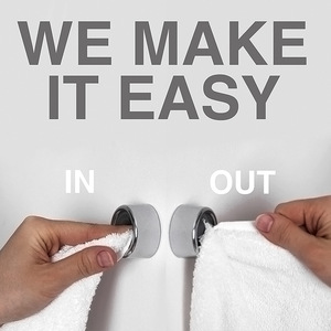 Crochets pour serviettes de salle de bain Stickers muraux adhésifs ronds <span class=keywords><strong>Porte</strong></span>-serviettes chromé - Product Image 2