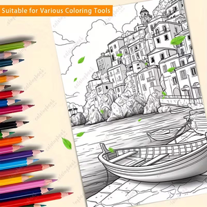 Libro <span class=keywords><strong>da</strong></span> <span class=keywords><strong>colorare</strong></span> <span class=keywords><strong>paesaggi</strong></span> italiani per adulti - 24 pagine con scene <span class=keywords><strong>di</strong></span> viaggi europei, <span class=keywords><strong>disegni</strong></span> rilassanti per l'arteterapia, architettura e natura - Product Image 3