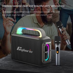 Cyboris X13 Rainbow K-Song 2.0 canale Home Theatre altoparlante 300W batteria ad alta potenza IPX4 impermeabile RGB LED - Product Image 3