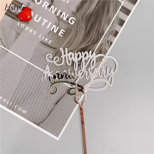 Hstyle Rouge Joyeux <span class=keywords><strong>Anniversaire</strong></span> Gâteau Topper <span class=keywords><strong>Anniversaire</strong></span> De Mariage Gâteau Fournitures Dessert Côté Gâteau Décorations Acrylique <span class=keywords><strong>Anniversaire</strong></span> Déco - Product Image 6