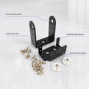 Suporte em L de Chapa Metálica Personalizado TZR com Desenho Baseado, Placa de Montagem de Precisão com Revestimento em Pó Preto, Hardware OEM - Product Image 5