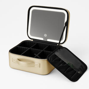 Maleta de moda portátil de primera calidad, estuche cosmético, bolsa de almacenamiento con cierre de cremallera con LED, espejo, bolsa de almacenamiento para brochas de <span class=keywords><strong>maquillaje</strong></span> - Product Image 3