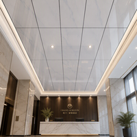Plaques de plafond carrées en aluminium 300x600mm, classe A, ignifuges et résistantes à l'humidité, pour cuisines, salles de bain et bureaux à domicile