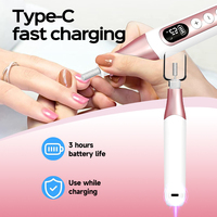 Machine à manucure et pédicure portable avec écran LED, design 2 en 1, perceuse à ongles électrique avec lampe UV pour ongles