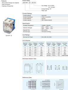 JQX-40F-2Z แรงดันไฟฟ้าคอยล์ 8 พิน 12V 40A 50A รีเลย์ไฟฟ้ากำลังสูง - Product Image 2