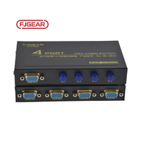 FJ-15-4CH Fjgear 4 Port sakelar VGA 1080P HD/kunci beralih empat server host berbagi satu tampilan cangkang logam