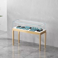Vitrine en verre transparent personnalisable de luxe en alliage d'aluminium d'acier inoxydable pour bijoux montres bagues antiques