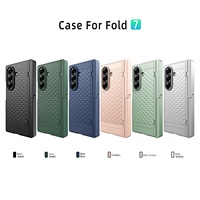 Étui pour Samsung Galaxy Z Fold 6/7 [Texture Cube] – Protection intégrale de la charnière externe avec béquille à persiennes – Design fin et premium