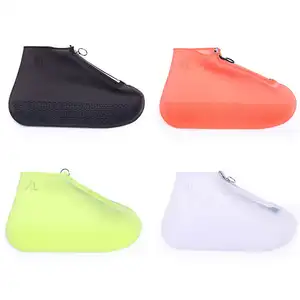 Flexible Thickened Unisex Motorcycle Transparent Reusable Protective Rain Boots Waterproof Silicone Shoe Cover