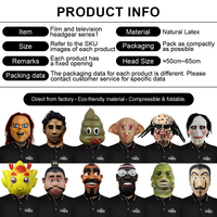 Masque en latex multi-styles amusant, accessoire de tête pour film, idéal pour Halloween, jeux de rôle, mascarade, accessoires de costume, personnalisable