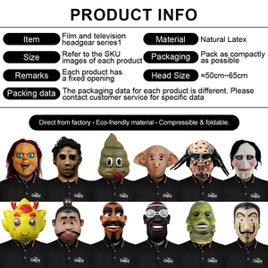 Máscara Divertida de Látex Multiestilo, Accesorio para la Cabeza, para Fiestas de Halloween, Juegos de Rol, Disfraces, Personalizable - Product Image 3