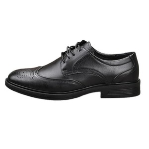 Chaussures Richelieu en cuir pour hommes, bout rond, noires, semelle souple, pour le bureau et les occasions formelles, toutes saisons, à lacets, motif uni - Product Image 4