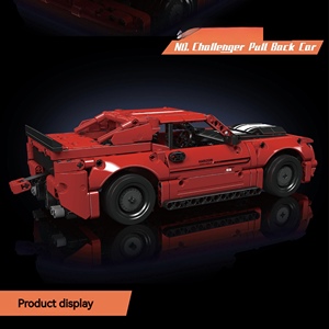 Mould King 15080 NO. Challenger <strong>Pull</strong> Back Car Technic Power Brick Series Building <strong>Blocks</strong> Car Toys for Boys - Product Image 3