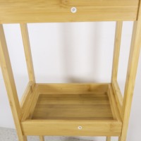 Chariot de rangement en bambou à 3 niveaux avec roulettes coulissantes Support d'organisation de toilette de salle de bain Support de cuisine Buanderie Caddy Étagère Rack