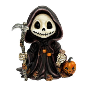 Nouveau design fantôme festival Halloween résine décoration figurine mort faucheuse tenant la statue de faux - Product Image 1