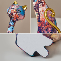 Statue artistique peinture à l'huile chat Figurine maison salon décoration créative lumière Article d'ameublement de luxe