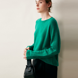 Mongolia de alta calidad de cuello redondo grueso de punto al por mayor de <span class=keywords><strong>lana</strong></span> de Cachemira suéter de las mujeres - Product Image 3