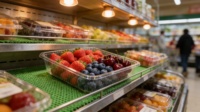 Barquettes à fruits jetables haute visibilité, coquilles transparentes permettant aux clients de voir la fraîcheur des produits pour les ventes en gros en supermarché