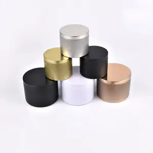 Round Shape Alumínio Jar 6oz/8oz Metal Tin Can Soap Lip Balm Cosmetic Candle Containers