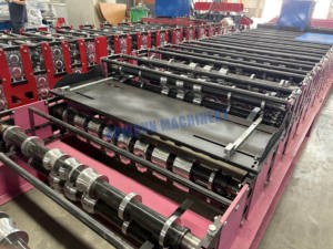 Máquina formadora de rollos de hoja de techo de acero corrugado galvanizado de corte hidráulico automático de una sola capa con engranaje y control PLC - Product Image 2