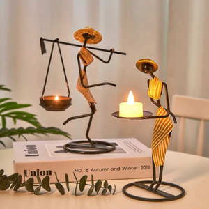 Retro vẻ đẹp rèn sắt nến chủ trang trí sáng tạo nhà lãng mạn dưới ánh nến trang trí bữa tối đạo cụ bàn ăn khách sạn - Product Image 4