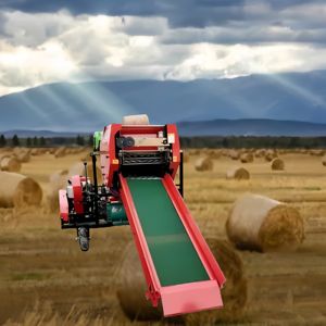 เครื่องอัดฟางแบบพกพาความแม่นยำสูง เครื่องอัดฟางม้วนกลมขนาดเล็กแบบไฟฟ้า สำหรับเศษโลหะ หญ้าหมัก ขี้เลื่อย พร้อมตาข่ายพันม้วนขนาดใหญ่ - Product Image 5