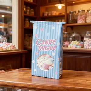 Bolsa de Papel Kraft con Ventana Transparente y Cierre Metálico para Empacar Alimentos como Palomitas, Dulces, Galletas, Pan y Croissants, con Logotipo Personalizado de Fábrica - Product Image 4