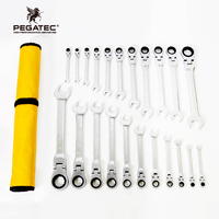 PEGATEC Jeu de clés mixtes CR-V à double tête en pouces industrielles personnalisées Clé dynamométrique métrique Outil à main Clé à cliquet