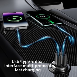 Mini Caricabatterie USB Type-C Invisibile per Auto, Ricarica Super Veloce Compatibile con <span class=keywords><strong>Apple</strong></span> Huawei, Accendisigari OLIVER - Product Image 2