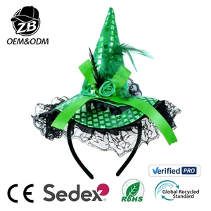 Diadema <span class=keywords><strong>de</strong></span> Sombrero <span class=keywords><strong>de</strong></span> <span class=keywords><strong>Bruja</strong></span> <span class=keywords><strong>de</strong></span> Halloween Personalizada para Mujeres y Niñas, Accesorios para el Cabello para Disfraces <span class=keywords><strong>de</strong></span> Fiesta - Product Image 1