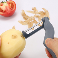 Multifunctionele roestvrijstalen fruit- en groenteschiller & -snijder met duurzaam design, handmatig keukengereedschap voor aardappel en meloen