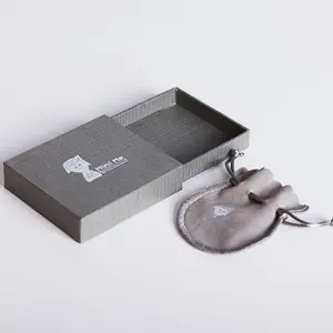 Personalização embalagem para jóias caixa conjunto impresso luxo gaveta papel embalagem caixas logotipo personalizado jóias pacote com bolsa
