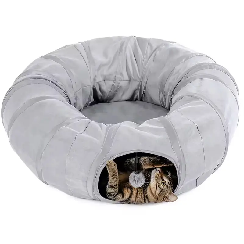 Tunnel pour chat Tube de jeu pliable pour chat 10.5 pouces de diamètre 3 voies et forme en S