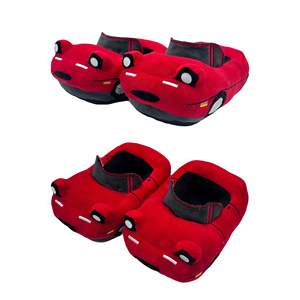 Haute qualité Mazda peluche voiture de sport pantoufles pour femmes mignon rouge voiture ours pantoufles ameublement cadeau de vacances - Product Image 1