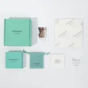 Kotak perhiasan mailer warna aqua bergelombang logo kustom terbaru kemasan kotak perhiasan perhiasan pengiriman