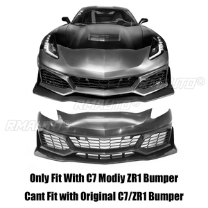 ลิ้นกันชนหน้ารถยนต์ 3 ชิ้น สำหรับ Chevrolet Corvette C7 ปี 2014-2019 ชุดแต่งกันชนสไตล์ ZR1 สปอยเลอร์แบบแยกส่วน สีดำเงา - Product Image 2