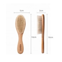 Brosse à cheveux pour bébé en laine de haute qualité, brosse à cheveux en bois souple, portable pour nouveau-nés, enfants en bas âge, OEM personnalisé