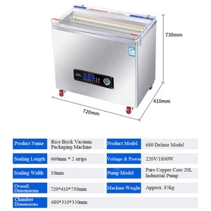 Máquina de Envasado al Vacío y Sellado Térmico de Bolsas de Papel de Aluminio para Pollo, Arroz y Otros Productos, Modelo Dz-680, Comercial, Eléctrica, de Una Cámara Grande - Product Image 4