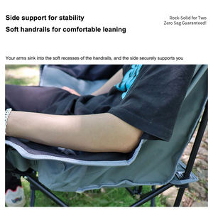 Double Camping Chair Two Seat Oversized Heavy Duty <b>Loveseat</b> for Adults Portable Folding XL 2 Person Couch - Product Image 5