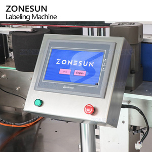ZONESUN, máquina de etiquetado de botellas redondas de doble cara con codificador de fecha, etiqueta adhesiva de botella transparente ovalada plana de alta velocidad - Product Image 2