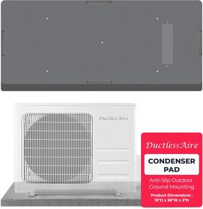 Ductlessaire 18 \ "D X 38 \" W X 3 \ "H Grey Condensator Pads Mini Split Ac Unit Elektrische Draagbare Buiten Grond Split Airconditioner - Product Image 2