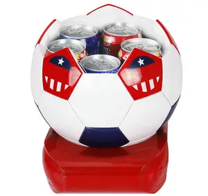 Balón de fútbol blanco Rojo Negro Mini nevera 5L forma de fútbol portátil Mini coche nevera USB nevera