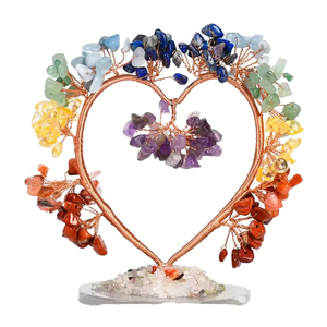 Nouvel Arrivage Arbre de l'Amour en Cristal Naturel de Haute Qualité, Pierre des 7 Chakras - Améthyste, Arbre Porte-Bonheur Feng Shui Sculpté et Gravé pour la Maison - Product Image 1