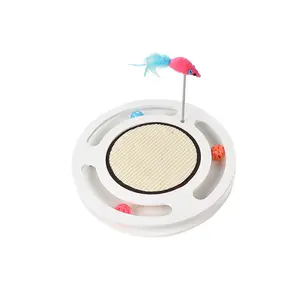 Kat Scratcher Met Pluche Muizen En Bal Kitten Scratcher Speeltuin Vervangbare Krassen Board Interactive Spoor Speelgoed Scratcher