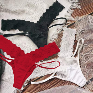 Tangas eróticas para mujer, bragas de Bikini de encaje Floral, calzoncillos Hipster, ropa interior de encaje Sexy para mujer con lazo, lencería para adultos - Product Image 2